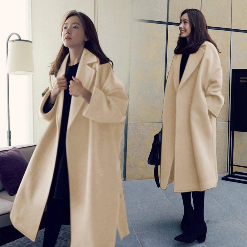 2019 European Jacket Autumn Women Large Size Long Loose Black Windbreaker Long Trench Coat