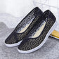 Solid Color Cloth Shoes Women's Mesh Shoes Soft Bottom Breathable Mother Shoes Slip-on Flat Hollow Sandals Women's Moccasin Shoes Work Shoes