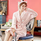 Solid Color Ladies Home Clothes Cashmere Warmth Pajamas Quick-drying Bathrobe Winter Homewear Robe Coat Long