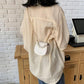 Women Mini Shoulder Messenger Bags Casual Female Crossbody Bags Portable PU Leather Big Pearl Metal Chain
