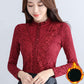 Fashion Trend Ladies Lace Sweater Autumn and Winter Slim Sexy Plus Velvet Thick Warm Blouse
