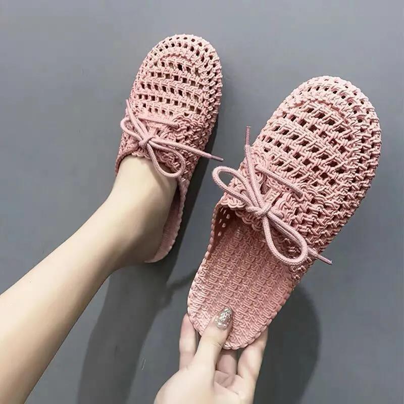 Women's Summer  Slippers Indoor Flat Bottom Breathable Non-slip Outer Wear Slippers