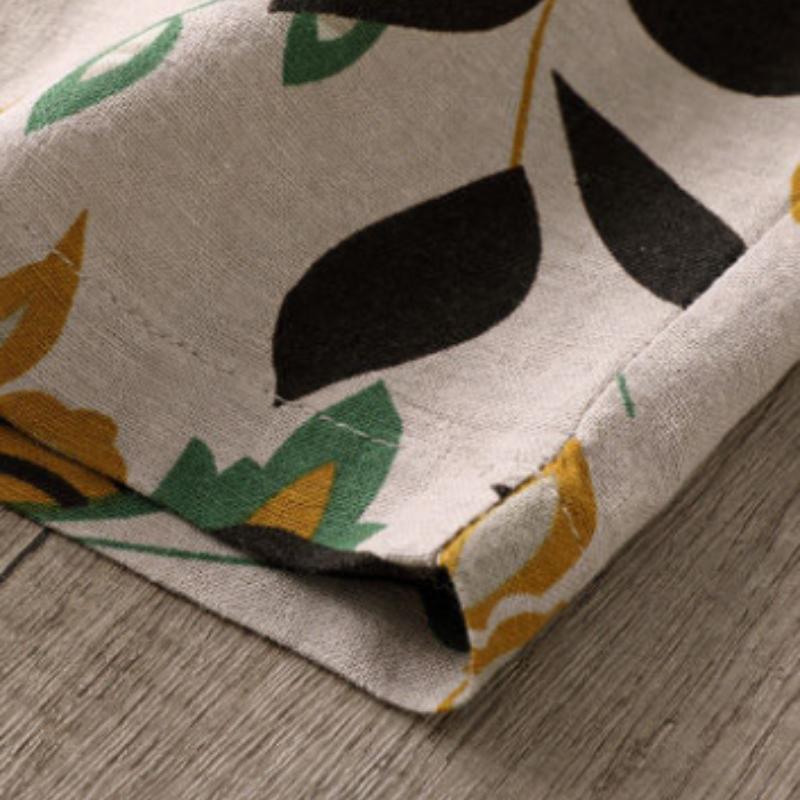 Cotton and Linen Printed Pants Women Loose Summer Thin Pants Women Plus Size Casual Pants Nine Points Harem Pants