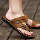 Men's Sandals Fashion Leather Sandals Summer Beach Shoes Casual Shoes Non-Slip Flip Flops Men Shoes