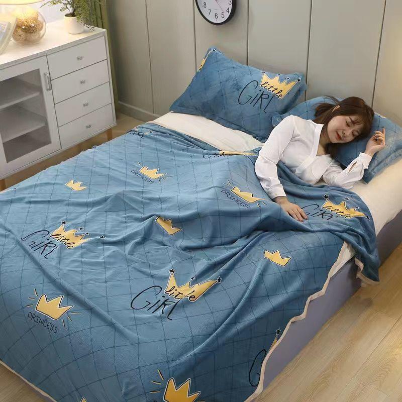 Winter High-quality Double-sided Fleece Blanket Blanket Plus Fleece Sheet Single Double Blanket Coral Fleece Flannel Sheet Fleece Blanket