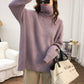 Loose Turtleneck Long-sleeved Sweater Women's Autumn and Winter Knitted Solid Color Sweater