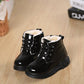 Children's Martin Boots Baby Winter Autumn Thick Plush Boots British Style Children Solid Color Casual Short Snow Boots