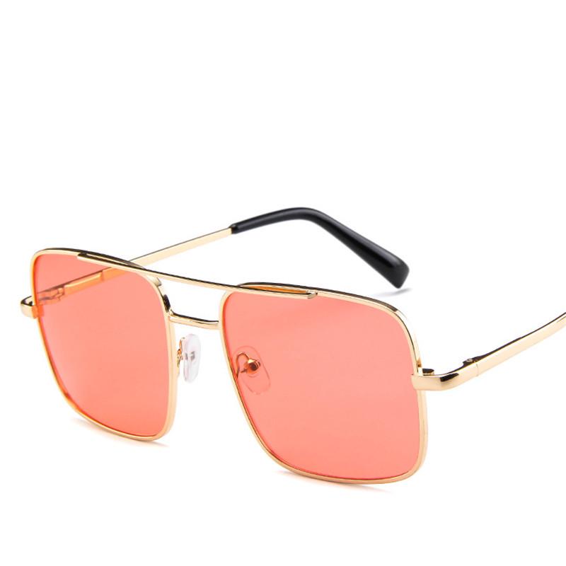 Fashion Square Sunglasses Women Brand Design Metal Frame Gradient Lenes Oversized Ladies Sun Glasses
