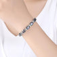 2 Colors Oval Shining Zircon Bracelets Fine Silver Chain Cuff Bracelets for Valentine's Day Gift