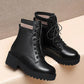 Martin Boots British Style Women Korean Short Boots Thick-soled All-match Snow Boots Women's Leather Boots