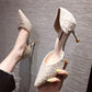French Girl Shallow Mouth Hollow High Heels Women Stiletto All-match Pointed Toe Single Shoes Summer