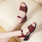 Summer Slope Heel Sandals Women's Summer Rhinestones Diamond-studded Wild Fairy Style Mother Women's Shoes