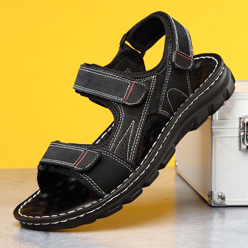 2020 Fashion Men Breathable Sandals Summer Casual Shoes Beach Sandals Genuine Leather Men Shoes