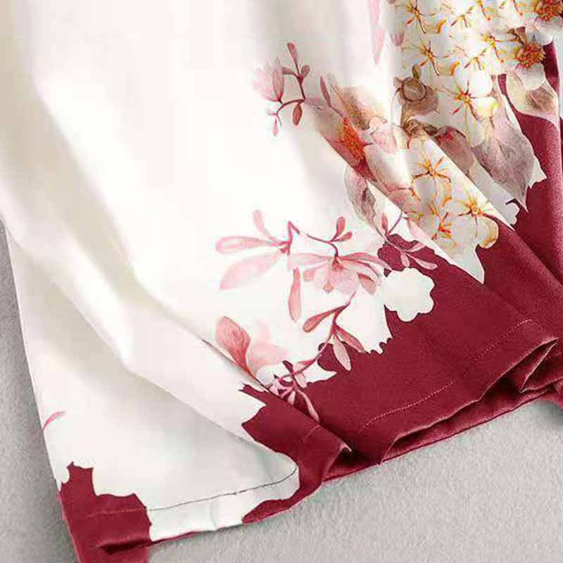 Ice Silk Fabric Printing Plus Size Women's Summer Short-sleeved Top Women's Summer Loose Cover Belly Was Thin