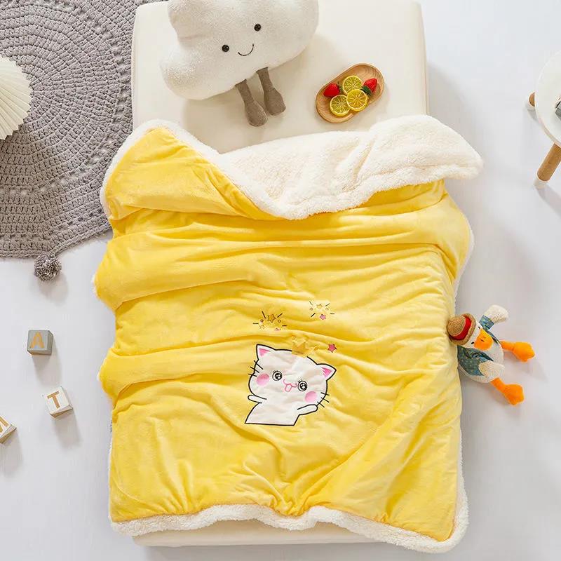 Winter Plush Warm Baby Quilt Newborn Baby Quilt Small Wool Blanket Children's Quilt Thickened In Autumn and Winter