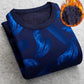 WTEMPO Men Thermal Pullover Cashmere Padded Shirt Printed Shirt Winter Soft and Comfortable Pullover