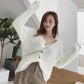 Autumn and winter new women's knit cardigan V-neck long-sleeved sweater female feather yarn shirt