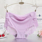 3Pcs/Set Women's Large Size Cotton Crotch Panties Female Breathable Mid-waist Seamless Solid Color Lace Briefs