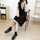 Autumn and Winter Long Knit Bottoming Skirt V-neck Over-the-knee Mid-length Sweater Skirt Loose Casual Women's Vest Skirt