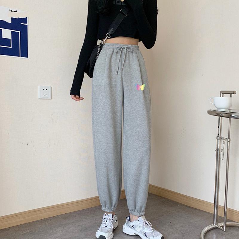 Gray Sweatpants Women Loose and Thin Wild Harlan Casual Pants Autumn Korean Students High-waisted Trousers