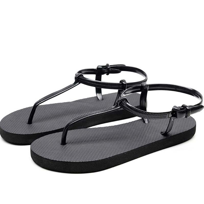 Sandals Women's Summer Flat Korean Flip Flops Student Roman Beach Shoes Fashion Simple Flip Sandals and Slippers Non-slip
