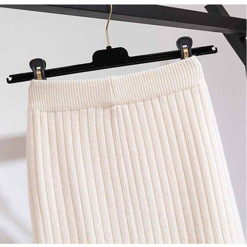 Short Knit Skirt Thread Back Slit Knit Skirt Winter Korean Style High Waist Bag Hip Skirt Female Wool Short Skirt One-step Skirt