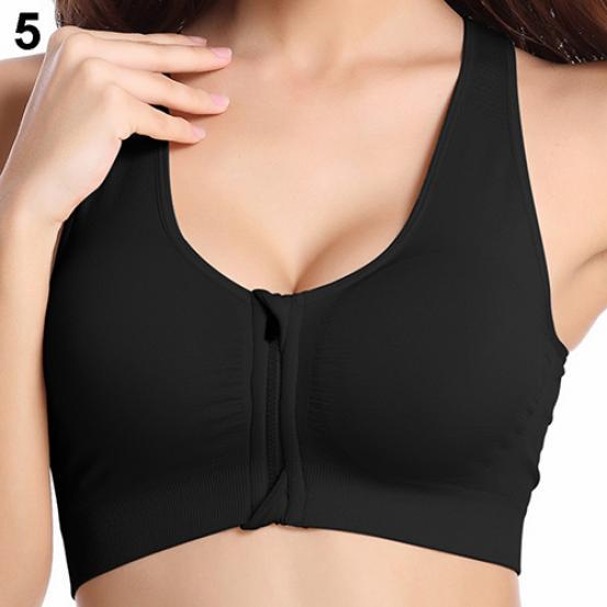 Ladies Sports Bra Zipper Elastic Shock Absorbing Sweat Absorbing Comfortable Running Gym Yoga Push Ups Padded Fitness Vest