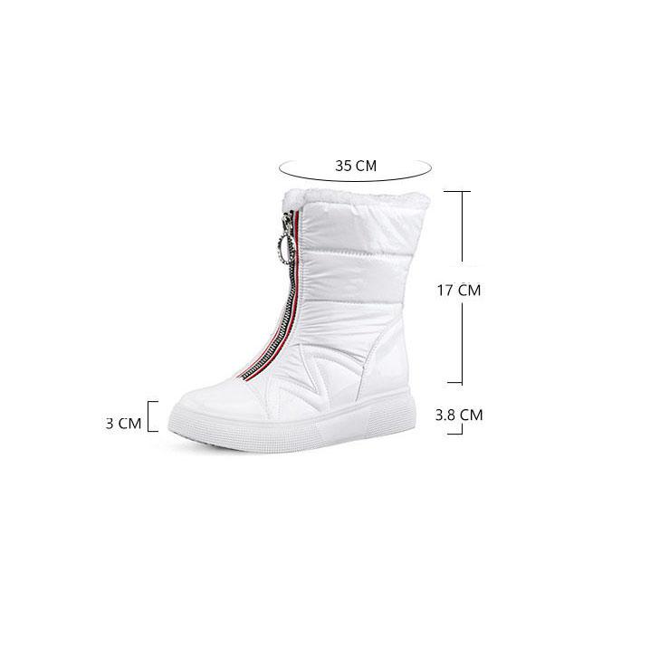 Thickened Plush Waterproof Boots Winter Non Slip Snow Boots Women's Large Size Versatile Flat Cotton Boots