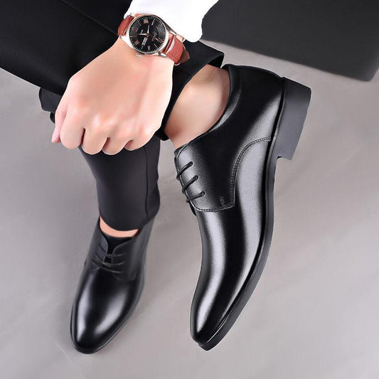 Spring and Autumn Youth British Casual Business Formal Wear Men's Leather Shoes Increased Work Shoes