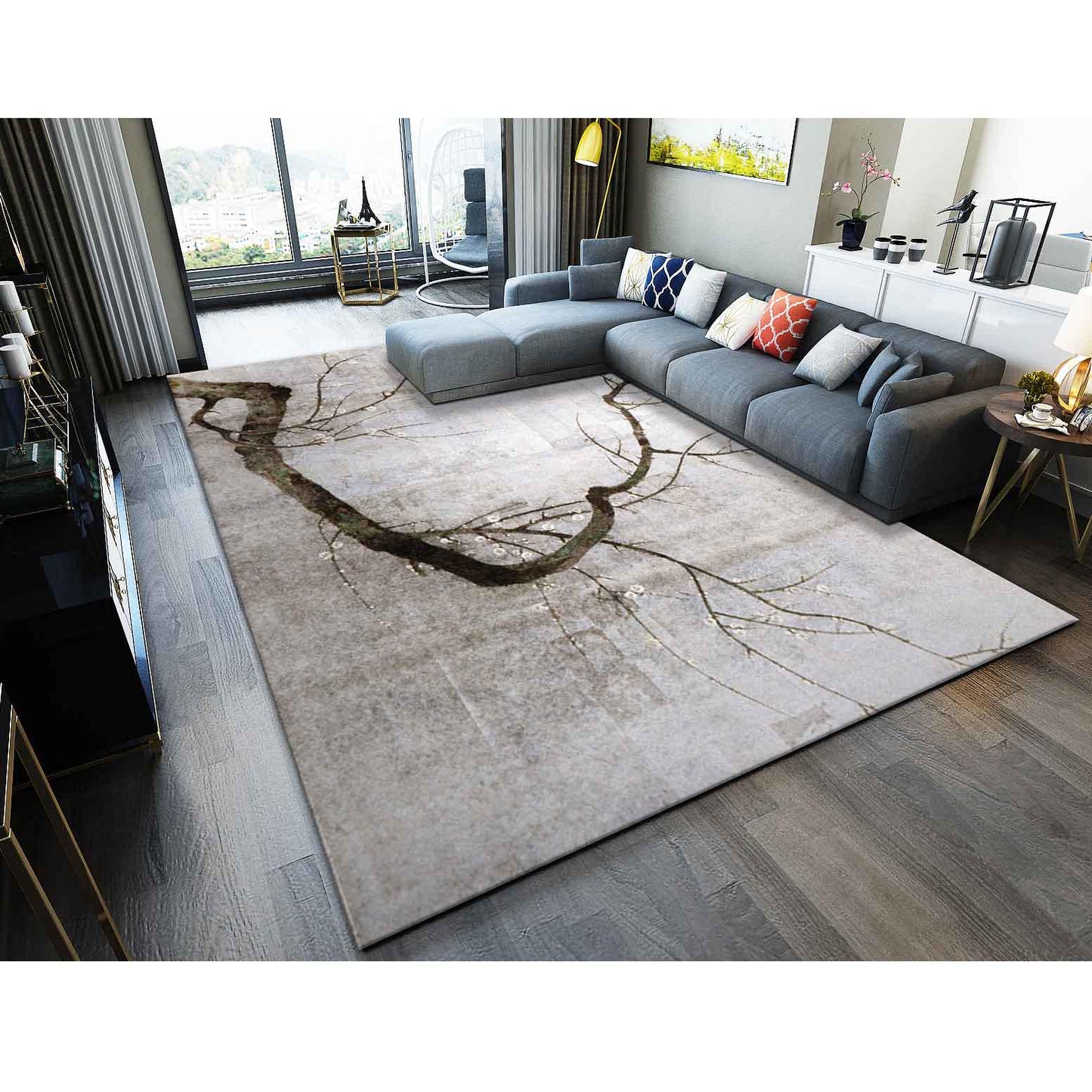 colorful Geometric Pattern Carpet Large Size Tea Table Rugs Carpets Rectangular