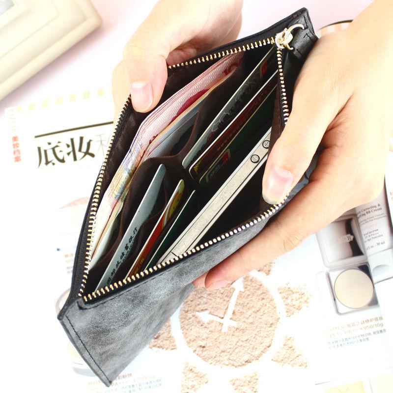 Ladies Wallet Zipper Multi-layer Simple Solid Color Large-capacity Coin Purse Card Holder