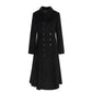 Coat Female 2019 Black Long Paragraph Over The Knee Coat Winter Double-breasted Woolen Coat Jacket
