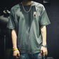 Summer Black Cotton Short-sleeved T-shirt Male Loose Half-sleeved Large Size Wild Panda Print Top