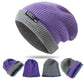 Double-sided Woolen Hat Men's Winter Thickened Warm Knitted Hat Korean Fashion Labeling Big Head Hooded Knitted Hat