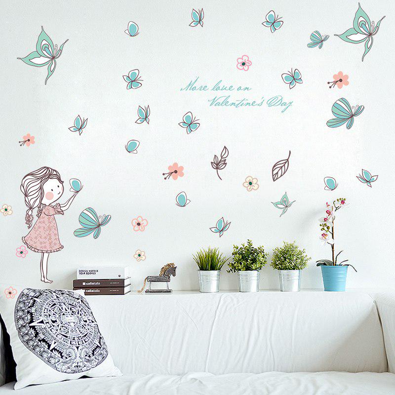 [Wall sticker] DIY cartoon butterfly wall stickers flowers beautiful girls wall decals kids rooms be