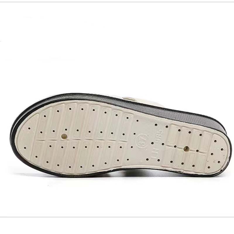 Ladies High Heel Slippers Summer Thick Bottom Home Outdoor Non-slip Slippers Women Summer Shoes Soft Bottom Wedge Heel Rhinestone Sandals