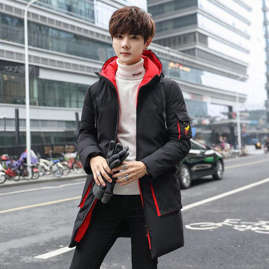 Trend Men's clothes Winter Medium and long section Leisure Cotton clothing Large size Down jacket