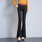 Plus Size Big Long Stretch jeans For Women Wide Leg Fringe Stretch Skinny Flare Denim pants