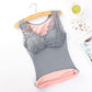 Women's Thermal Vest Plus Velvet Thick Lace Thermal Underwear Body Shaping Bottoming Shirt Ladies Thermal Underwear