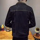 Winter Men's Denim Jacket Plus Size Korean Trend Warm Lamb Fur Collar Plus Velvet Thick Slim Jacket