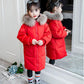 Girls' Cotton-padded Clothes Winter Clothes Fur Collar Leisure Big Children's Jackets Children's Quilted Jackets Girls' Mid-length Thick Padded Jacket