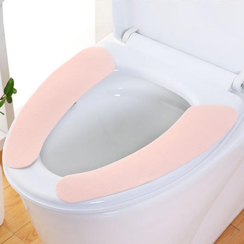 3 Pairs of Plush Toilet with Toilet Cushion Thickened Plush Toilet Cover In Winter New Toilet with Waterproof Toilet Cushion