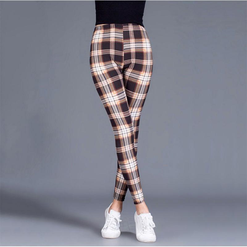 Zebra Plaid Casual Leggings Women's Thin Outer Wear Skinny Pants Stretch Vertical Stripes Street Style Yoga Pants