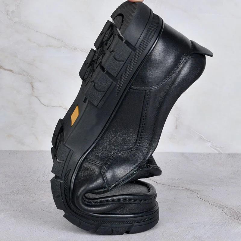 Real Cowhide Casual Leather Shoes Soft Sole Non-slip Cover Middle-aged and Elderly Dad Shoes Spring and Autumn Breathable Business Men's Shoes