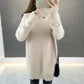 Mink Velvet Thick Sweater Loose Mid-length Bottoming Shirt High Neck Knitted Female Dress
