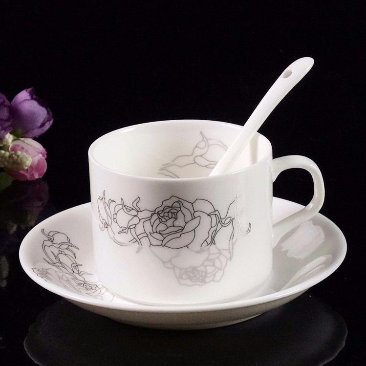 Coffee Cup British Ceramics Afternoon Tea Cup European Elegant Bone China Cup Dish Spoon
