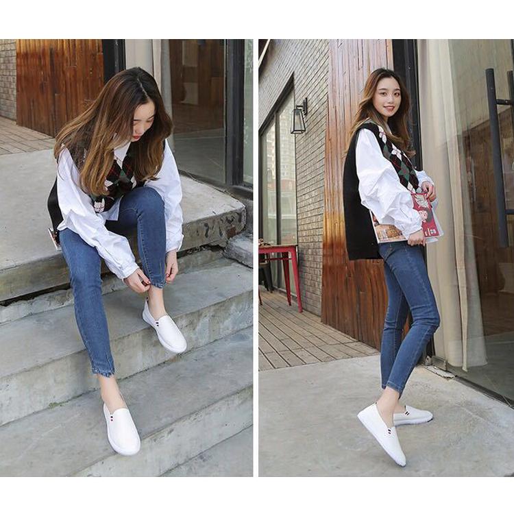 Women's Sneakers White Flat Shoes Hollow Ladies Loafers Pu Leather Slip on Shoes Low-heel Casual Shoes Espadrilles