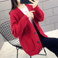 Spring and Autumn Knitted Sweater Cardigan Casual Jacket Thick Loose Young Women's Top