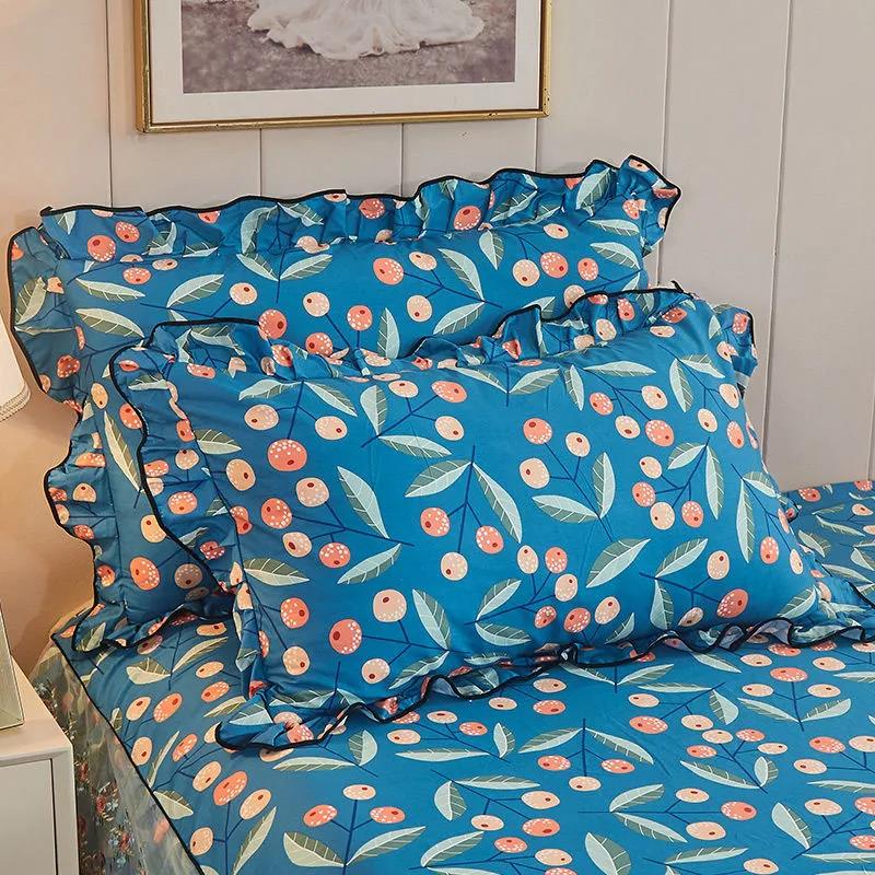 Princess Wind A Pair of Pillowcases Korean Version Cute Lace Pillow Core Cover Cotton Soft Bedding