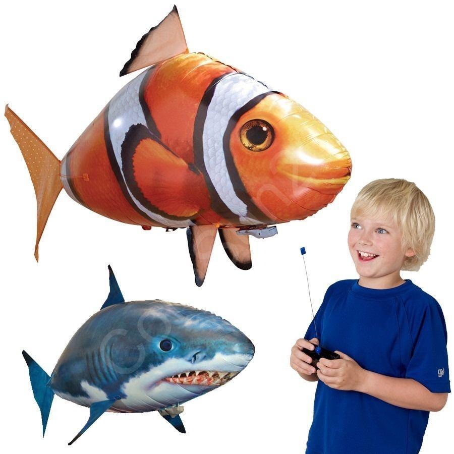 Remote Control Flying Shark+Fish Inflatable Toy Sky Swimmers Funny RC Model